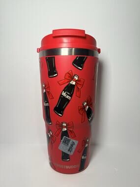 Frost Buddy Coca-Cola BOWS FOR MOM To Go Buddy Cup Insulator Tumbler NIB OG LID
